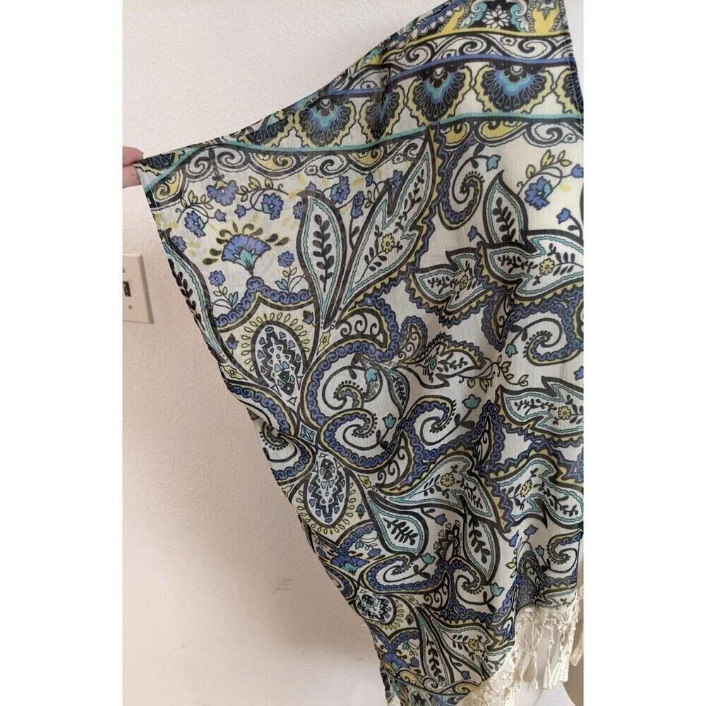 Women's BECCA By Rebecca Virtue Floral Print Crochet Trim Swim Cover M/L - Picture 2 of 8